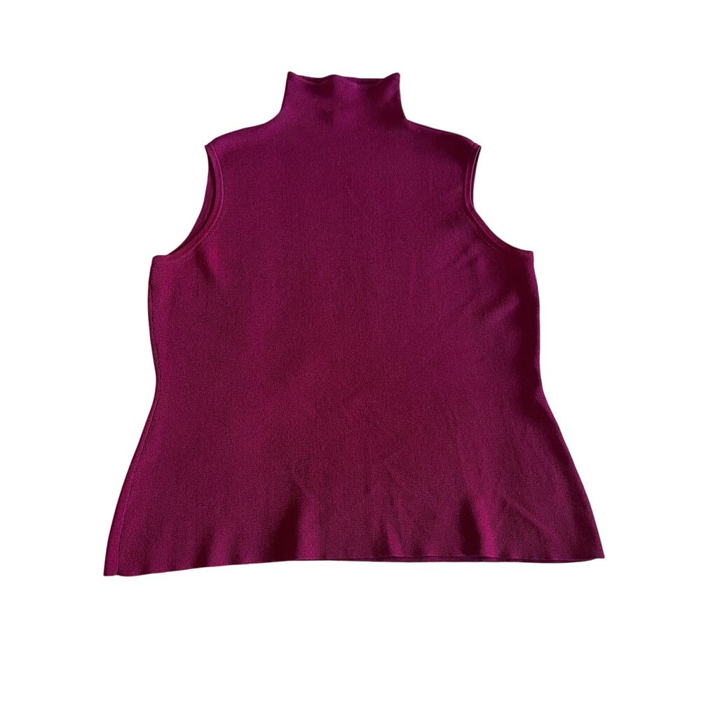 Vintage Caslon Sleeveless Mock Neck Sweater Top – Size 2X Magenta